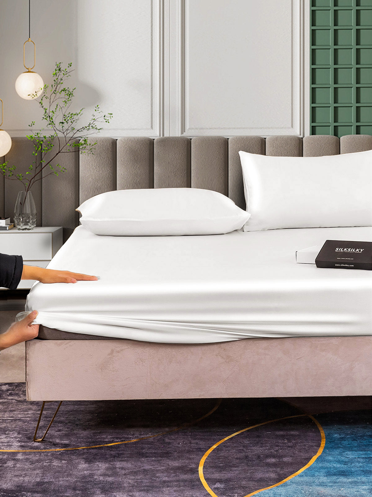 [Valkoinen] SilkSilky-FI 25Momme Bedding Set 006