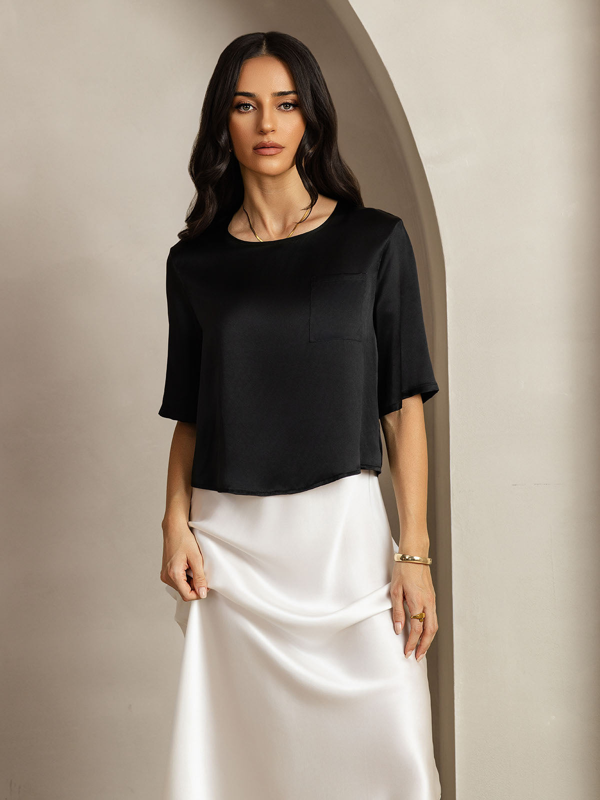 [Musta] SilkSilky-FI Womens T-Shirt 004