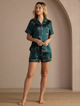 [Smaragdi Seepra] SilkSilky-FI Short Sleeve Lapel Collar Naisten Pyjamat 006