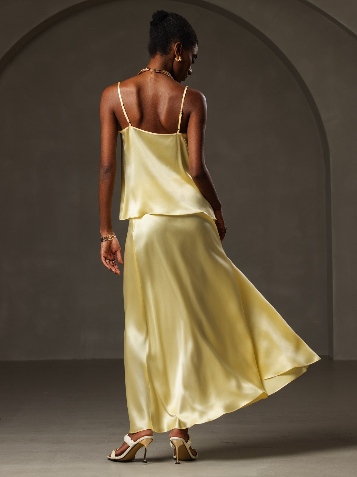 [Keltainen] SilkSilky-FI 19Momme Camisoles 002