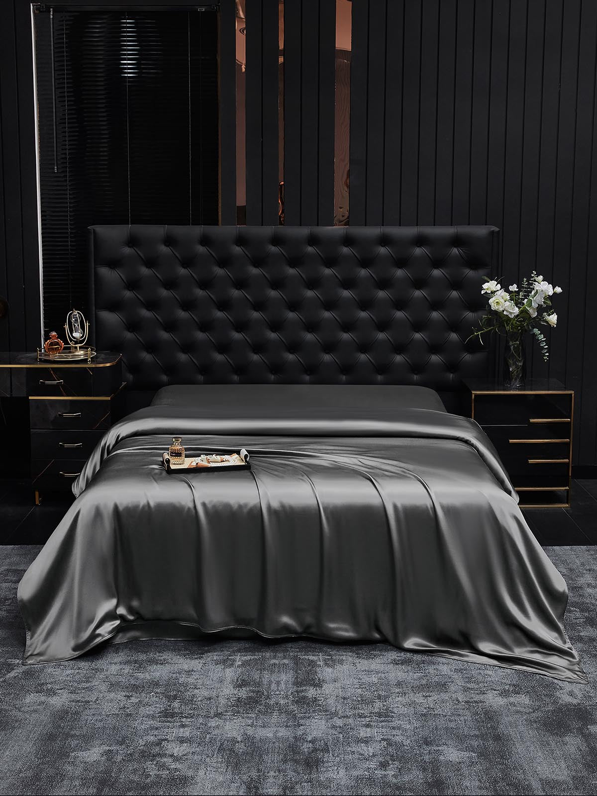 [Tumman Harmaa] SilkSilky-FI 19Momme Duvet Cover 002