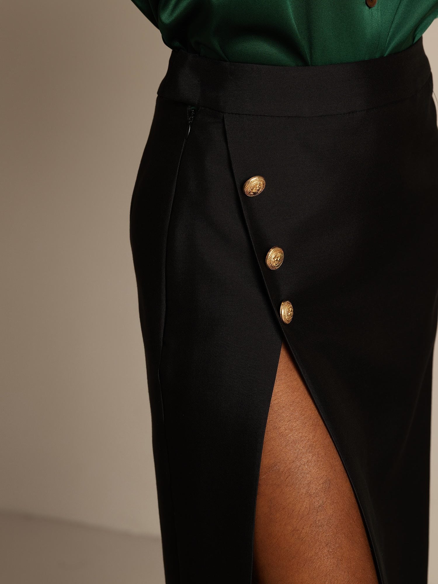 [Musta] SilkSilky-FI 32Momme Silk-Wool Blend Skirt 004,