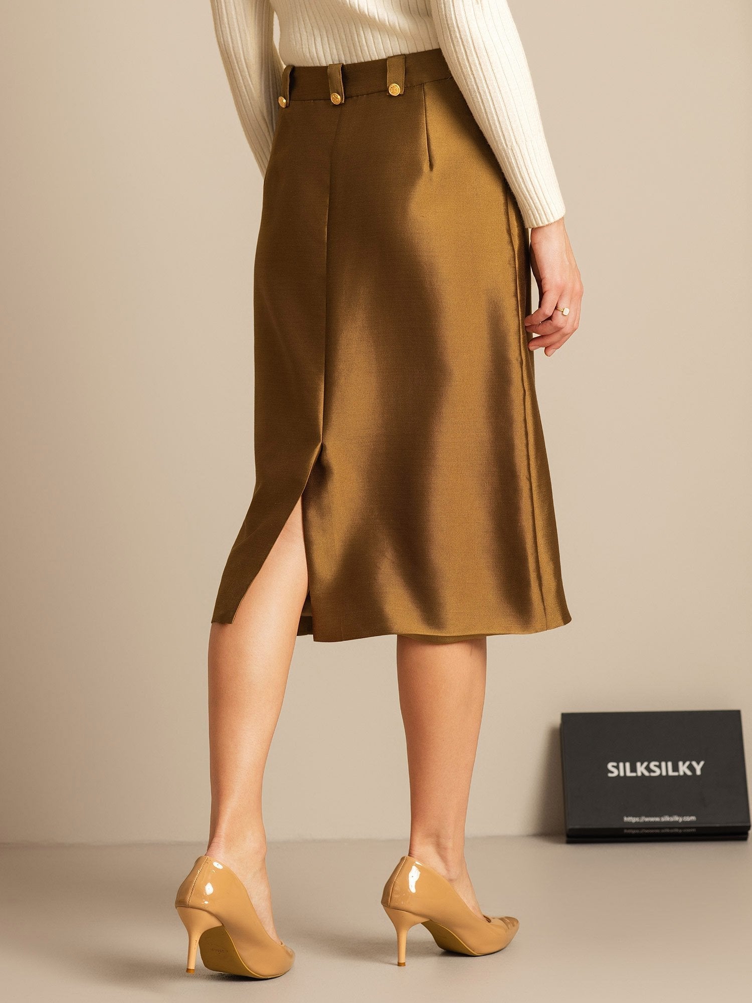 [Pronssi] SilkSilky-FI 32Momme Silk-Wool Blend Skirt 002,