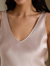[Varjonharmaa] SilkSilky-FI Sleeveless V Neck Camisole Top 004
