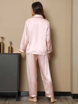 [Pinkki] SilkSilky-FI Pitkähihainen Notkokaulus Naisten Pyjamat 002