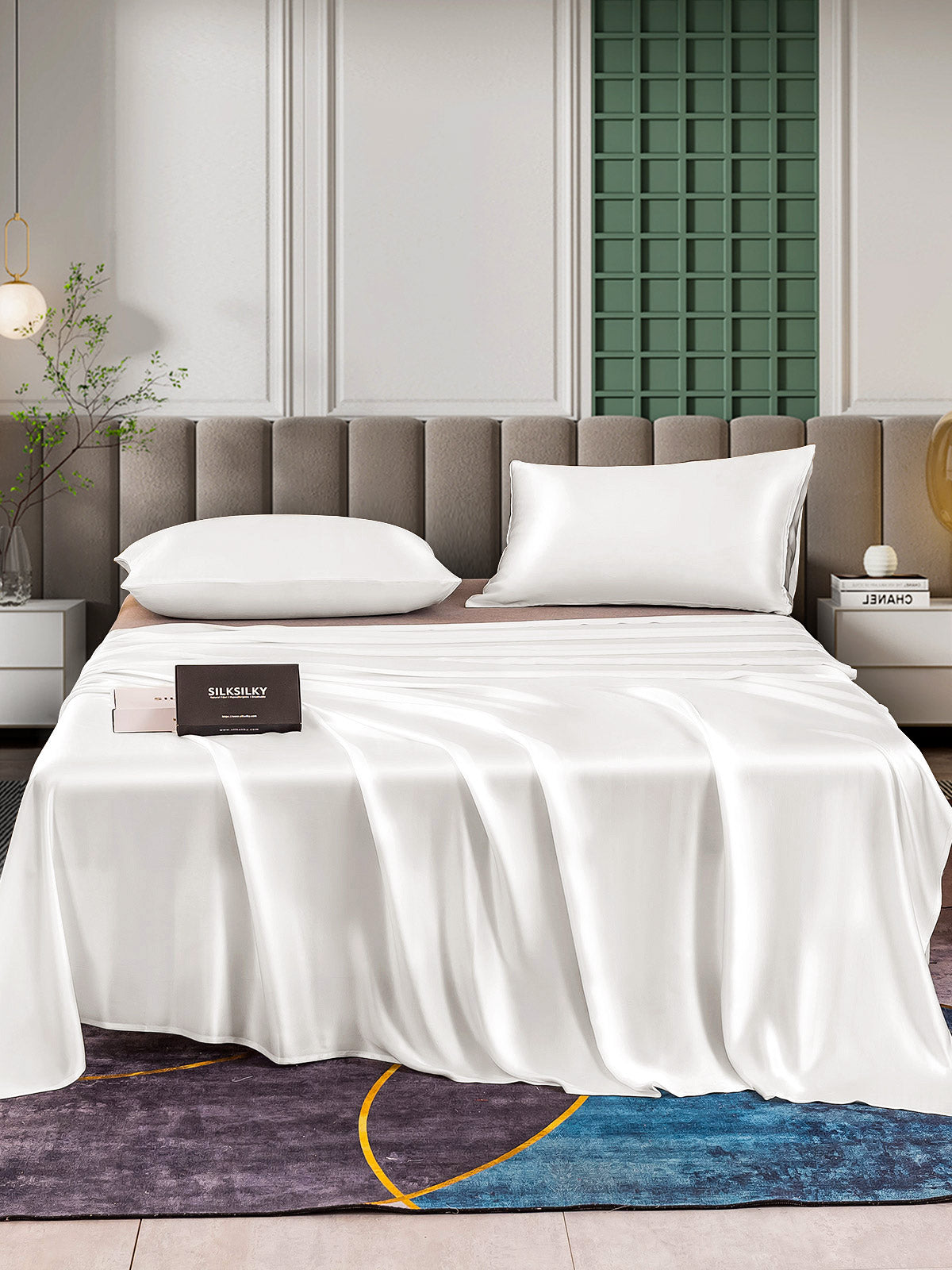[Valkoinen] SilkSilky-FI 25Momme Bedding Set 001