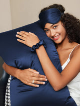 [Tummansininen] SilkSilky-FI 19Momme Pure Silk Pillowcase Set 003
