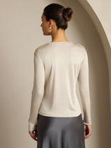 [Harmaa] SilkSilky-FI Long Sleeve Crew Neck Naisten T-paita 002
