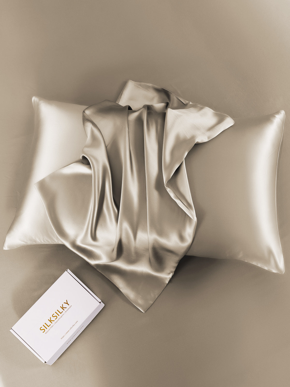 [Khaki] SilkSilky-FI 22Momme Pillowcase 004