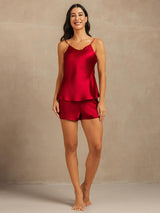 [Viini] SilkSilky-FI Spagettihihna V Neck Camisole Setti 007