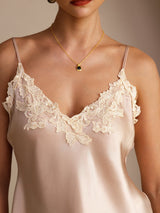 [Pinkki] SilkSilky-FI Spaghetti Strap V Neck Camisole Top 004