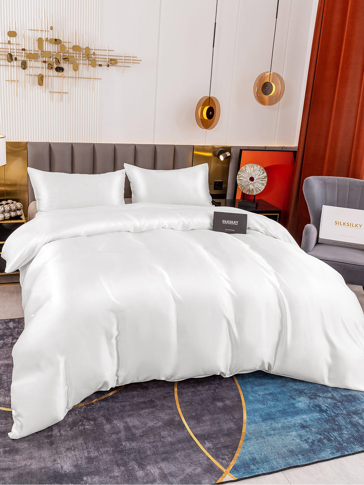 [Valkoinen] SilkSilky-FI 19Momme Bedding Set 003