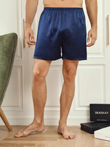 [Tummansininen] SilkSilky-FI Men's Sleep Shorts 003