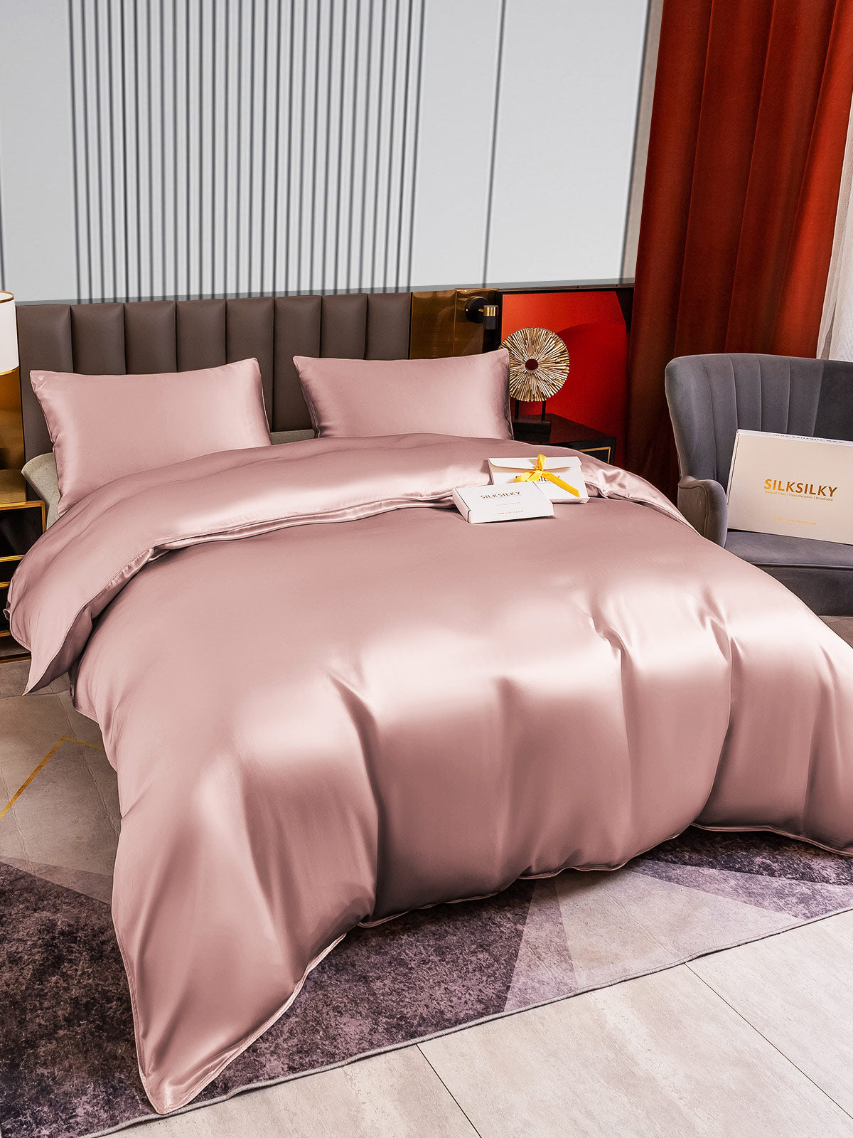 [Vaalean Mauve] SilkSilky-FI 22Momme Bedding Set 003