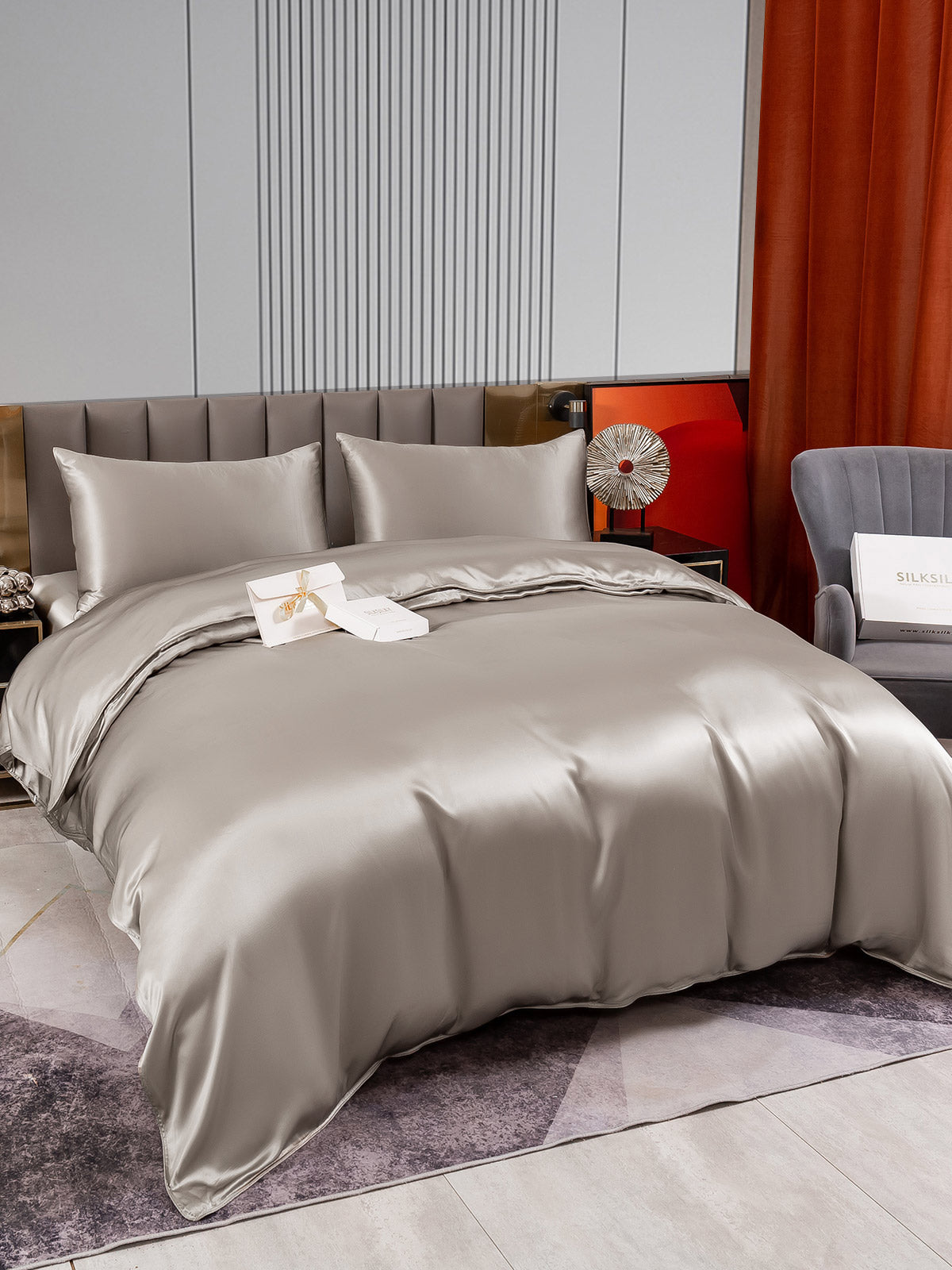 [Harmaa] SilkSilky-FI 22Momme Bedding Set 004