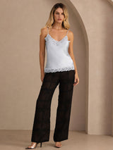 [Harmaansininen] SilkSilky-FI Spaghetti Strap V Neck Camisole Top 006