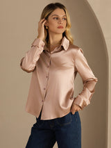 [Toscana] SilkSilky-FI Long Sleeve Lapel Collar Naisten paita 002