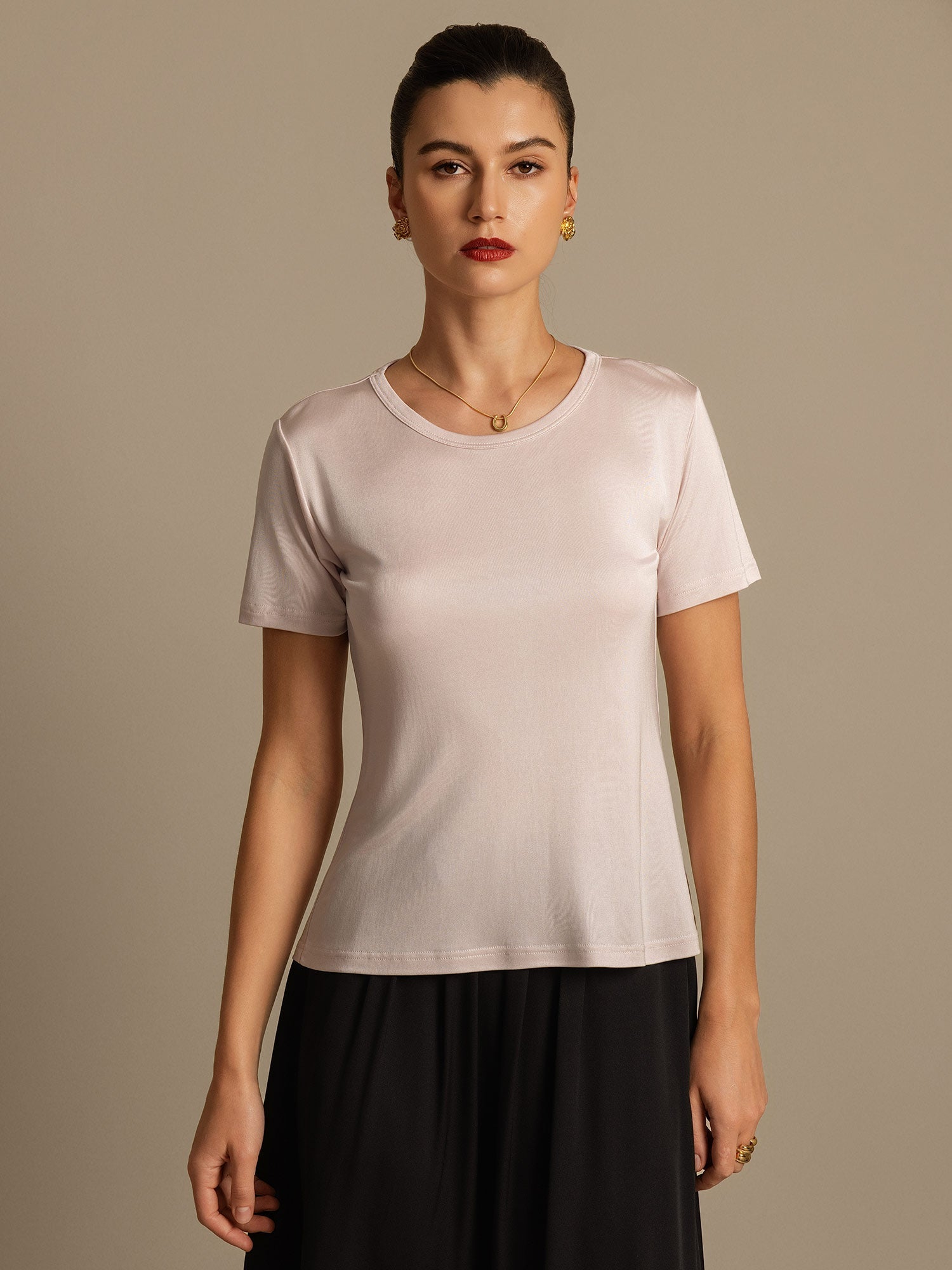 [Vaalea Pinkki] SilkSilky-FI Womens T-Shirt 001,