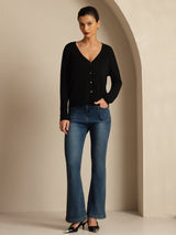 [Musta] SilkSilky-FI Long Sleeve Naisten Cardigan 006