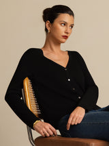 [Musta] SilkSilky-FI Long Sleeve Naisten Cardigan 004