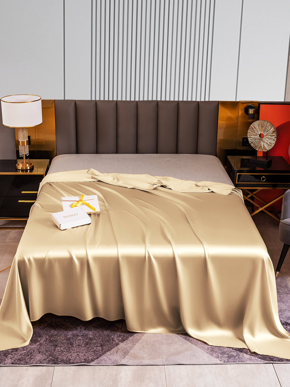 [Beige] SilkSilky-FI 22Momme Sheet 001