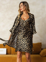 [Leopardi] SilkSilky-FI Nightgown&Robe Set 006,