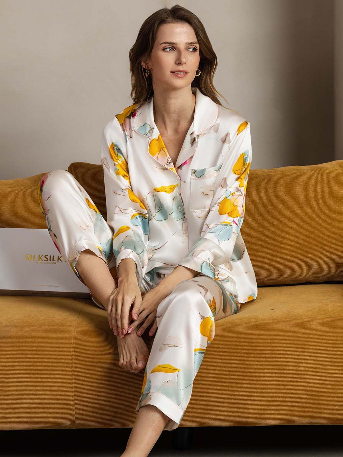 [Orkideaväri] SilkSilky-FI Womens Pajamas 003