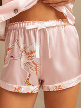 [Pinkki] SilkSilky-FI Short Sleeve Notkokaulus Naisten Pyjamat 005