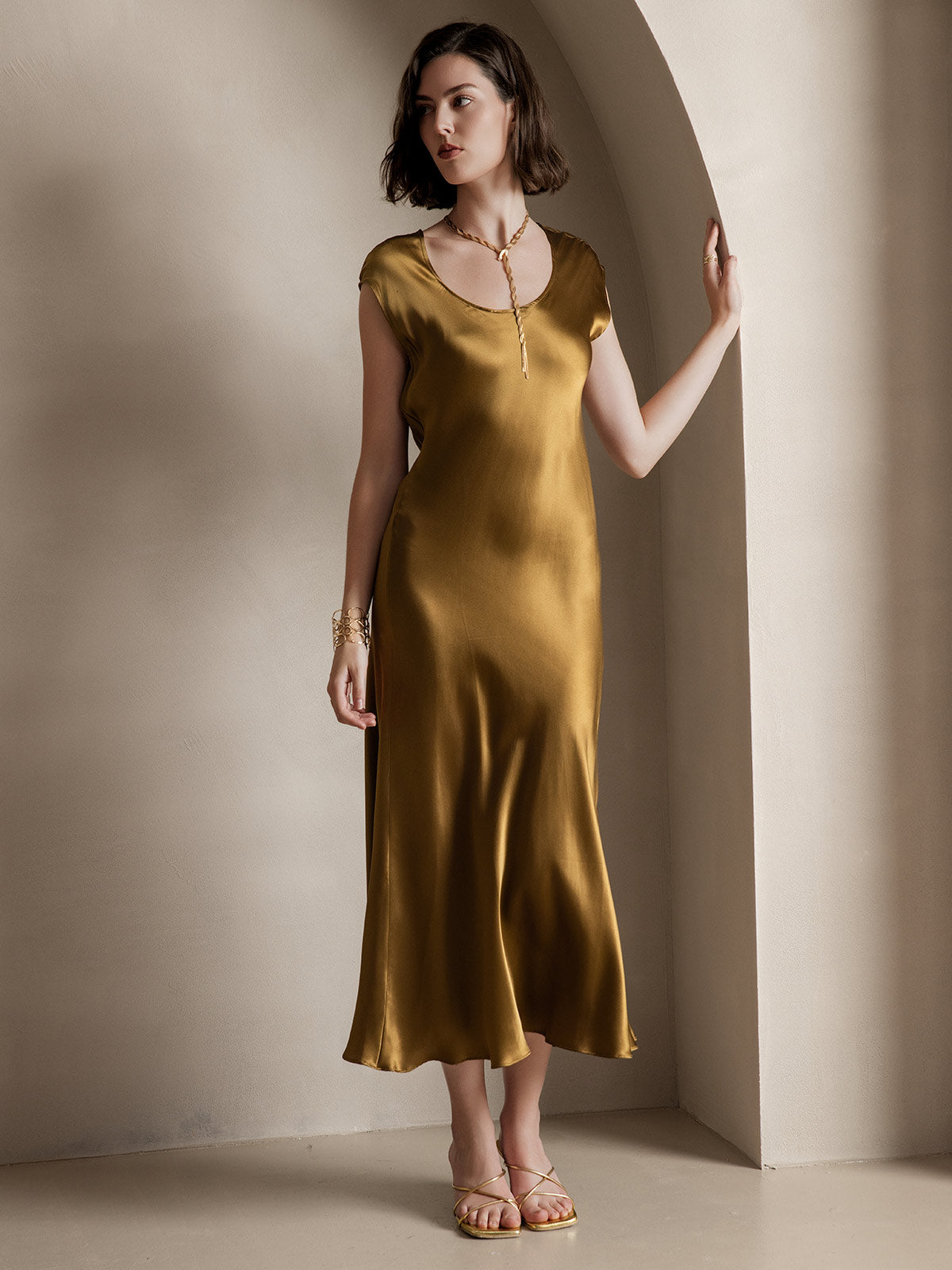 [Ruskea] SilkSilky-FI 19Momme Dress 007