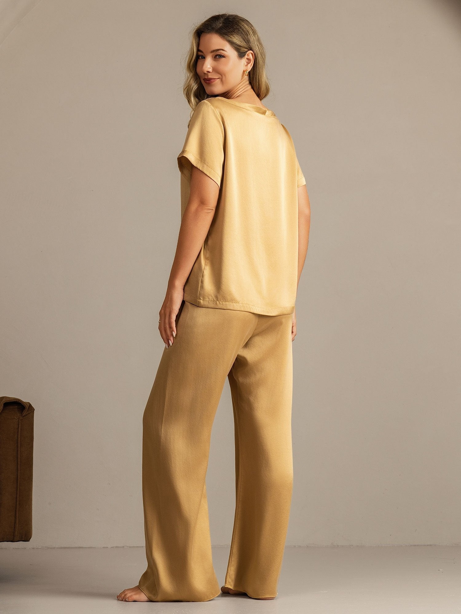 [Tan] SilkSilky-FI 19Momme Womens Pajamas 002