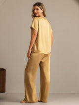 [Tan] SilkSilky-FI 19Momme Naisten Pyjamat 002
