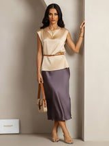[Samppanja] SilkSilky-FI Cap Sleeve Round Neck Naisten T-paita 004