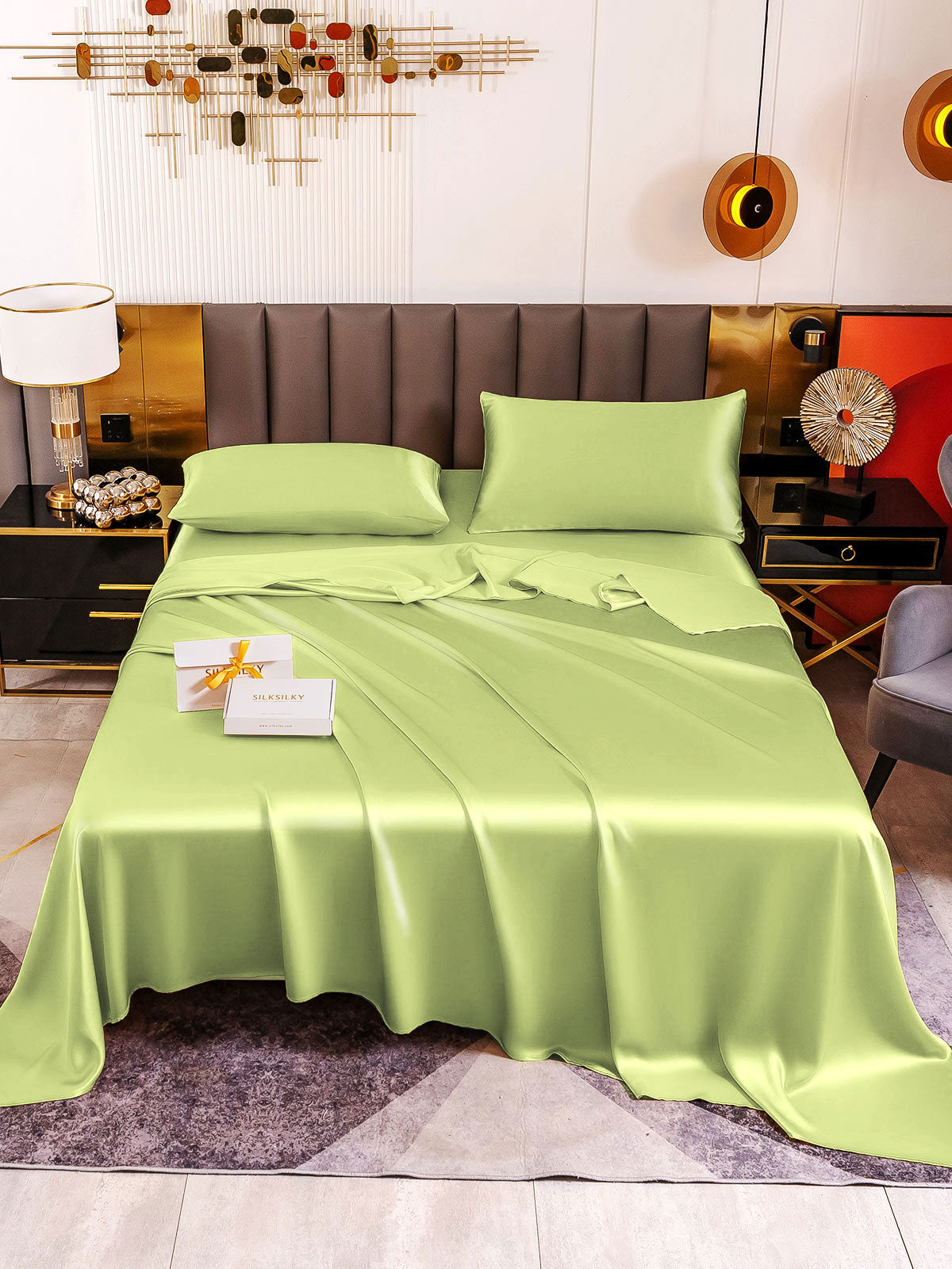 [Mintunvihreä] SilkSilky-FI 19Momme Bedding Set 002