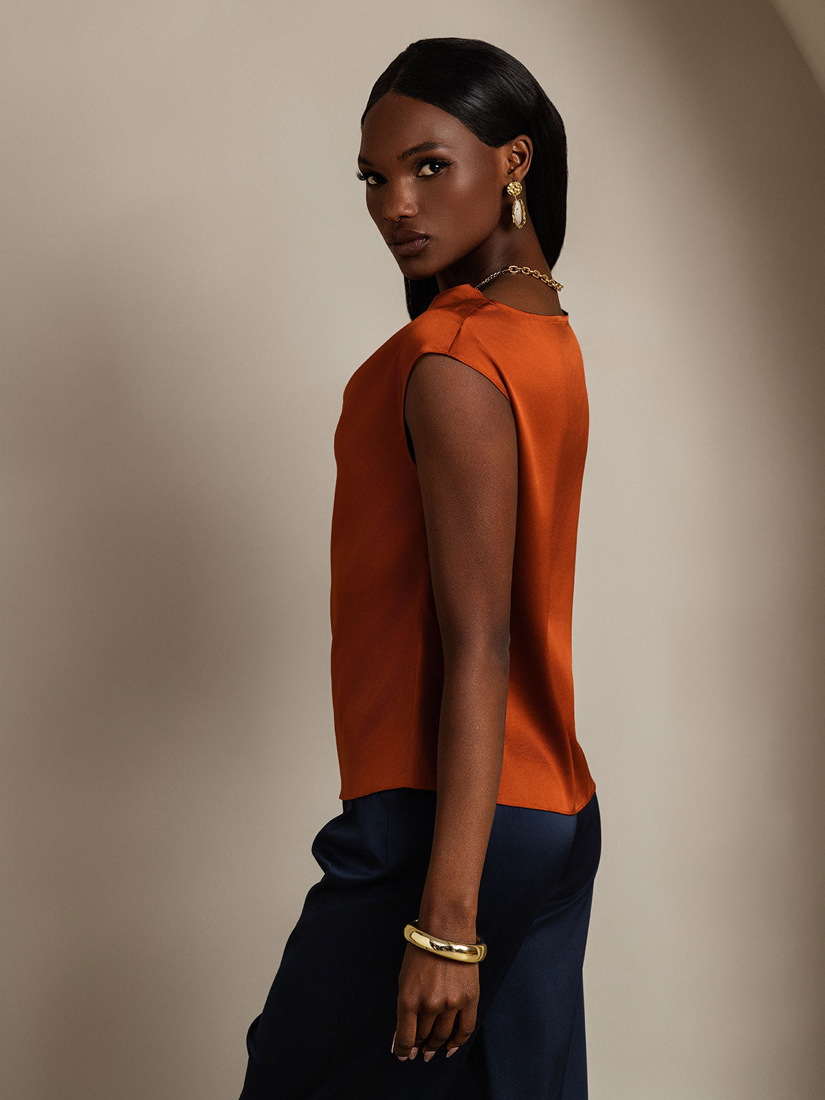 [Karamelli] SilkSilky-FI 19Momme Womens T-Shirt 004,