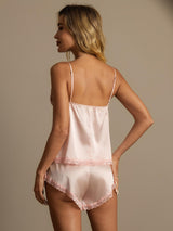 [Vaalea Pinkki] SilkSilky-FI Spaghetti Strap V Neck Camisole Setti 002