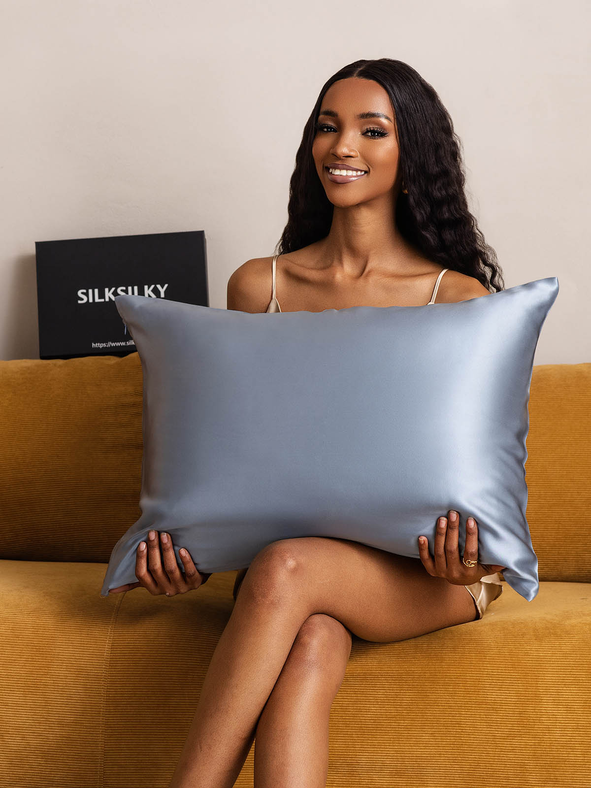 [Harmaansininen] SilkSilky-FI 22Momme Pillowcase 001