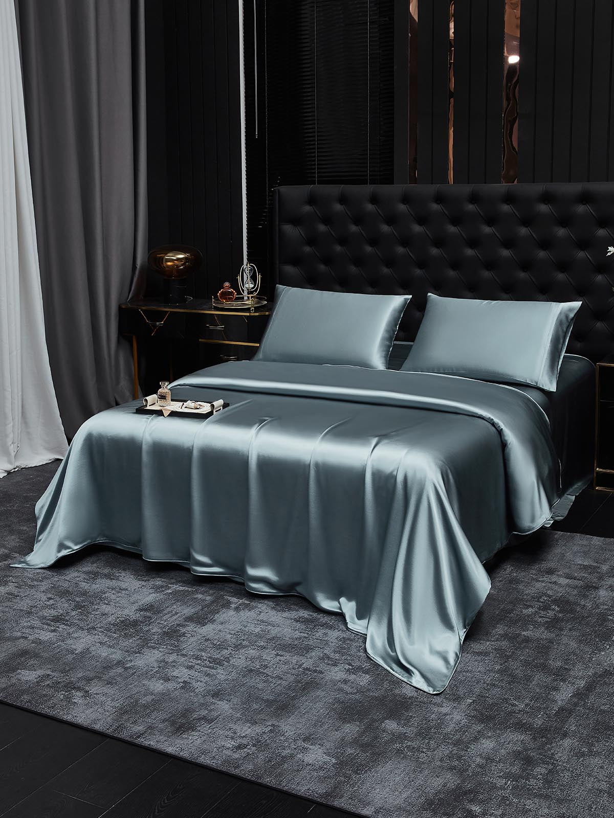 [Harmaansininen] SilkSilky-FI 22Momme Bedding Set 002