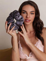 [Tumman Harmaa] SilkSilky-FI Scrunchie 004