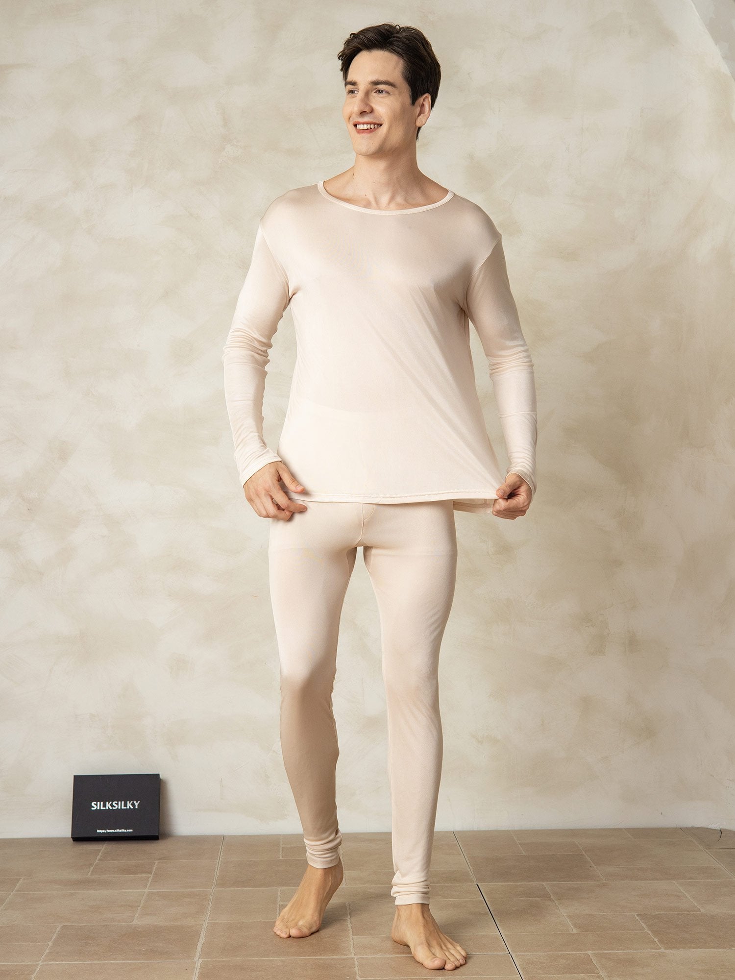 [Tan] SilkSilky-FI Mens Pajamas 003