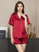 [Viini] SilkSilky-FI Short Sleeve Notkokaulus Naisten Pyjamat 003
