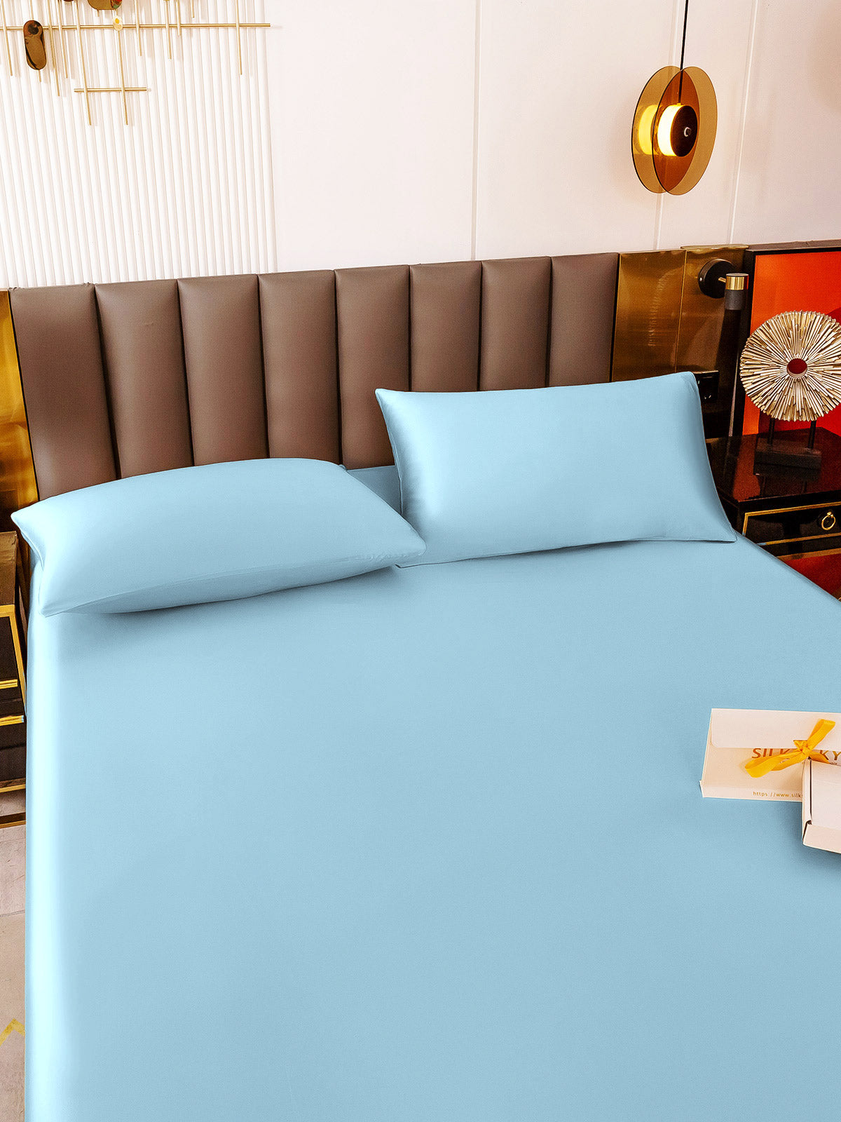 [Vaaleansininen] SilkSilky-FI 19Momme Bedding Set 005