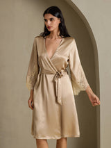 [Samppanja] SilkSilky-FI 3/4 Sleeve Naisten Aamutakki 007