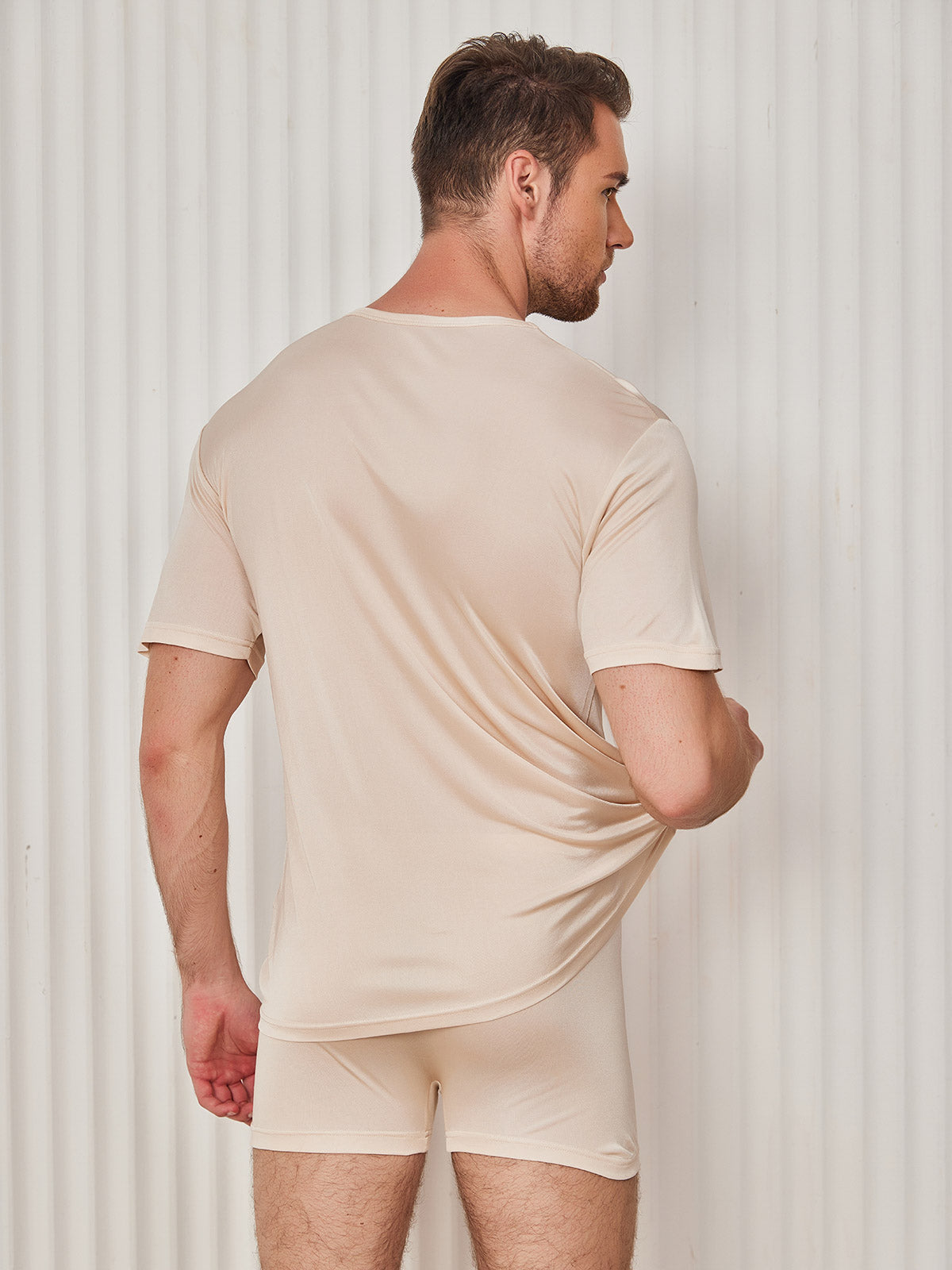 SilkSilky-FI Mens T-Shirt Beige 002