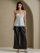 [Harmaansininen] SilkSilky-FI Spaghetti Strap V Neck Camisole Top 006