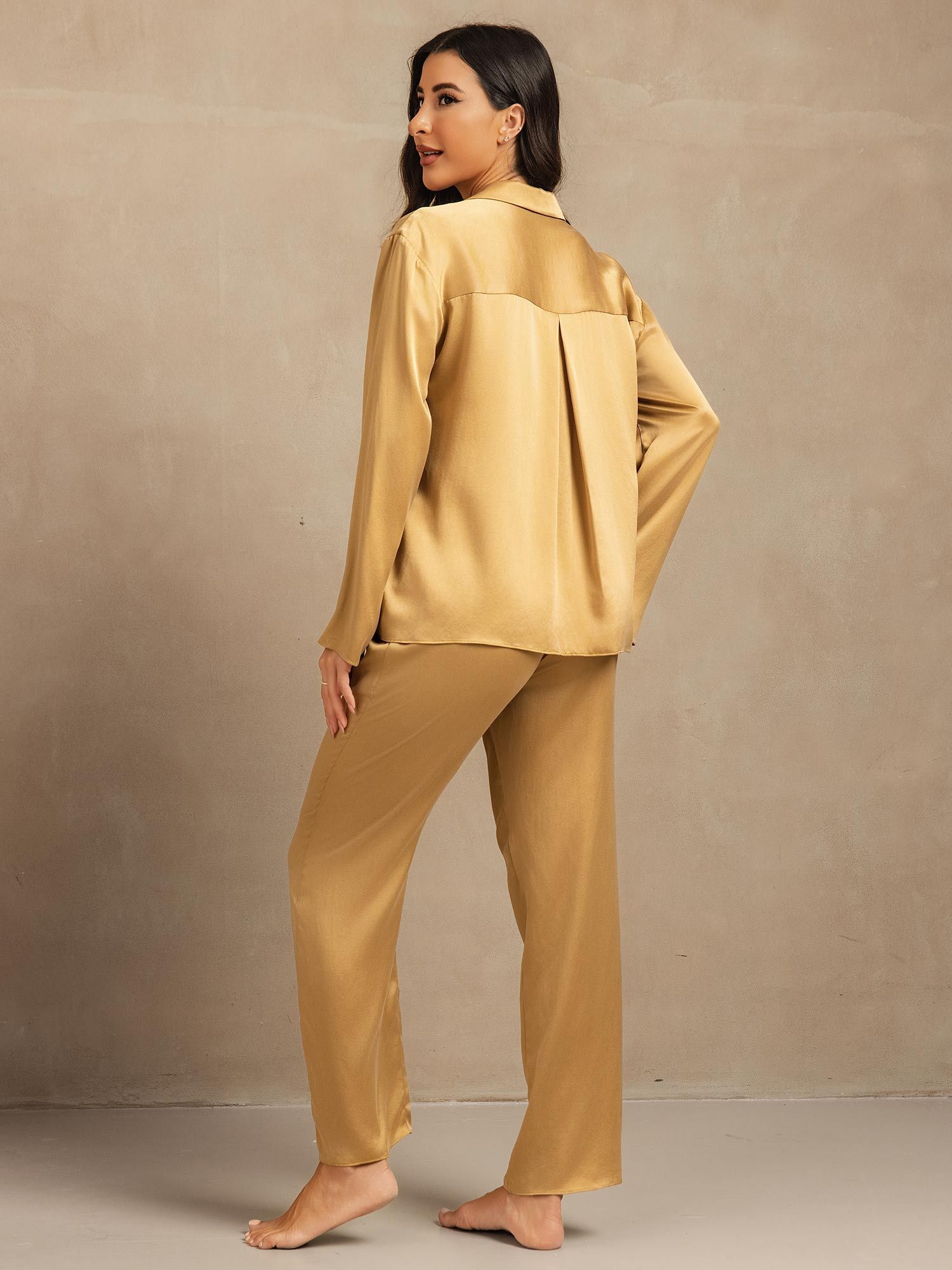 [Tan] SilkSilky-FI 19Momme Womens Pajamas 002