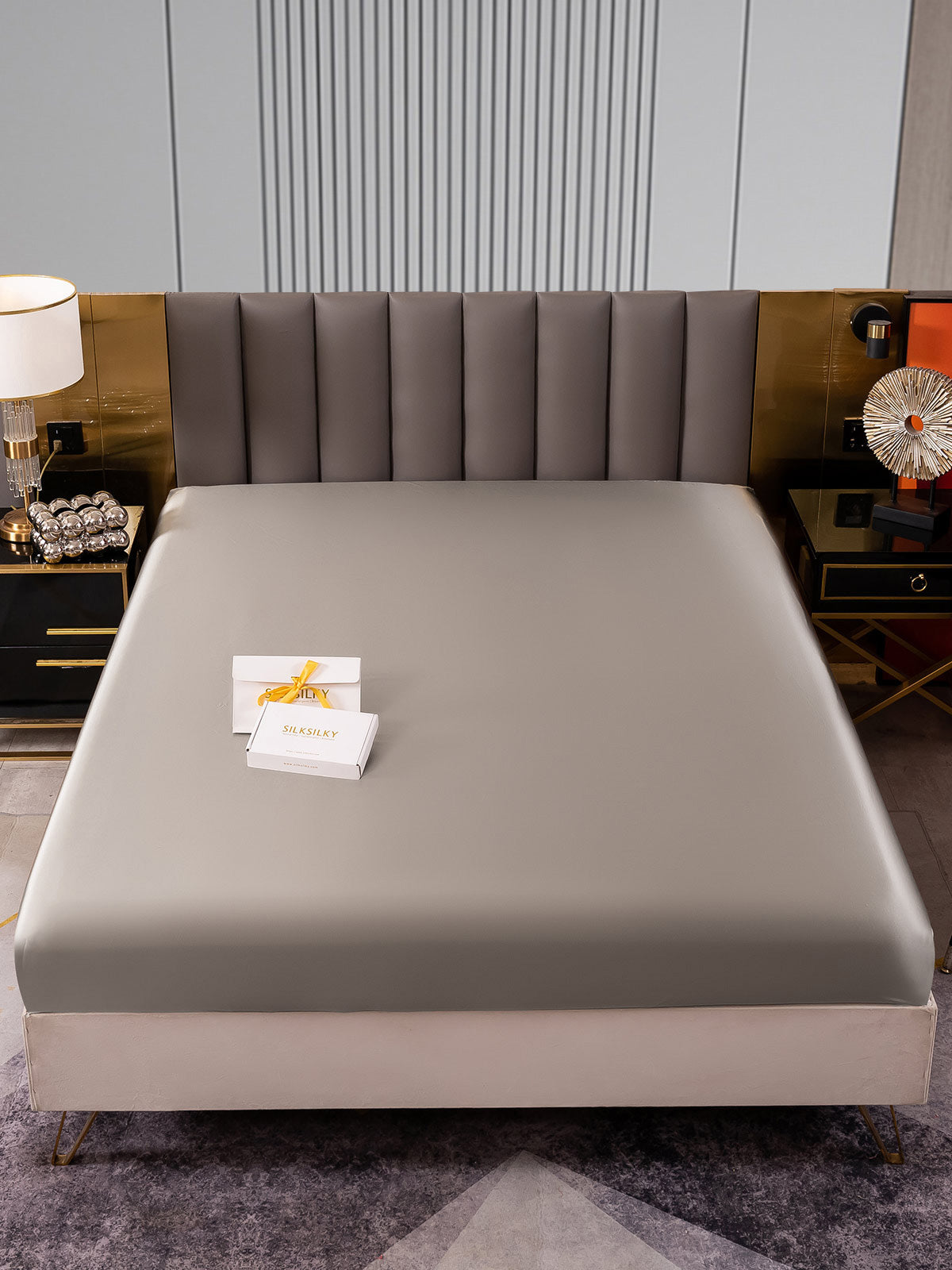 [Harmaa] SilkSilky-FI 22Momme Pure Silk Sheet 001