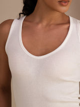 [Valkoinen] SilkSilky-FI Sleeveless Deep V Neck Camisole Top 005