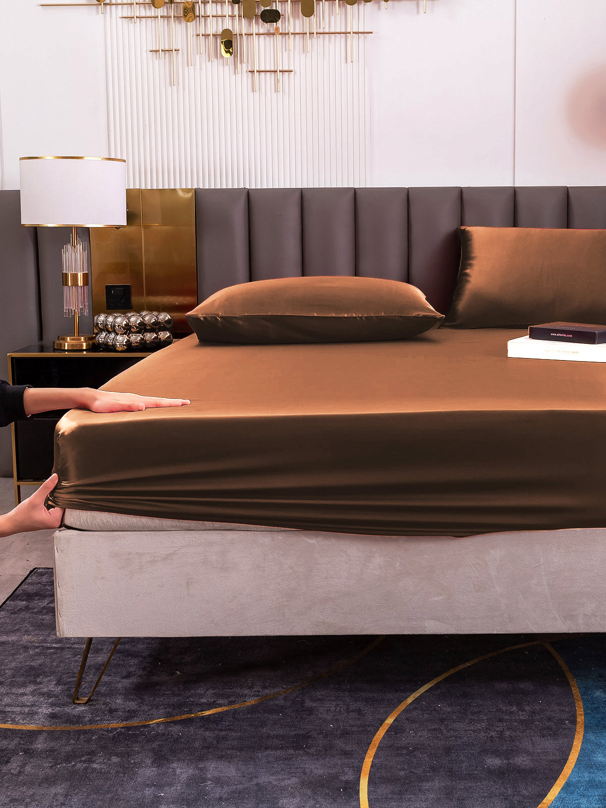 [Kahvi] SilkSilky-FI 19Momme Bedding Set 006