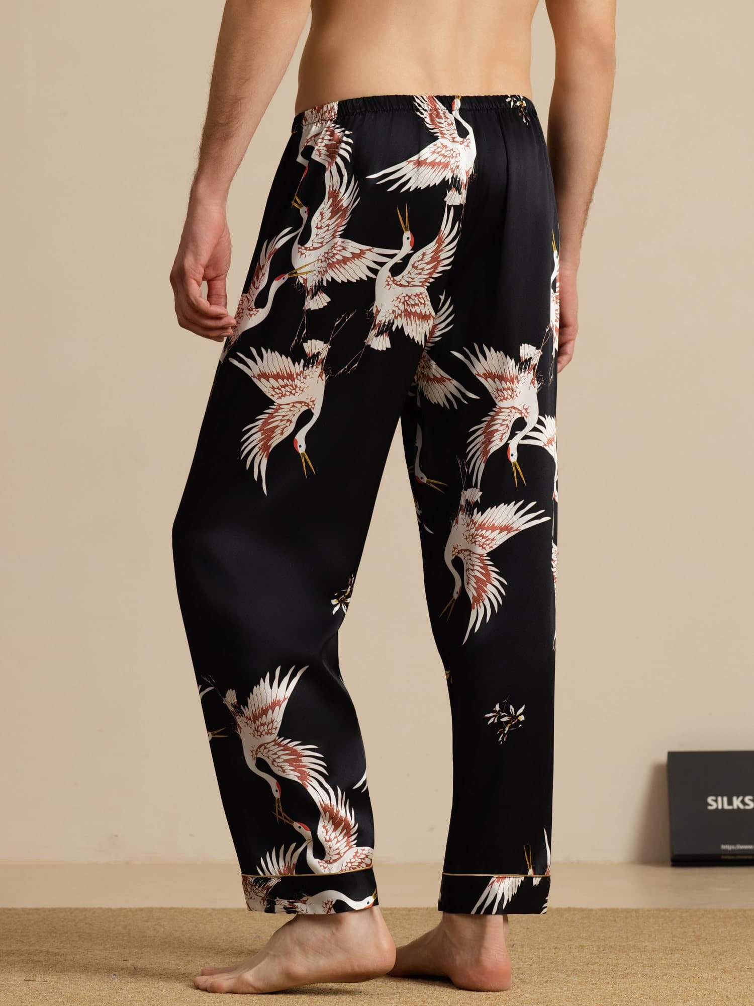 [Musta] SilkSilky-FI 19Momme Mens Sleep Bottoms 002