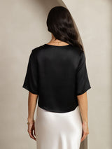 [Musta] SilkSilky-FI Half Sleeve Naisten T-paita 002